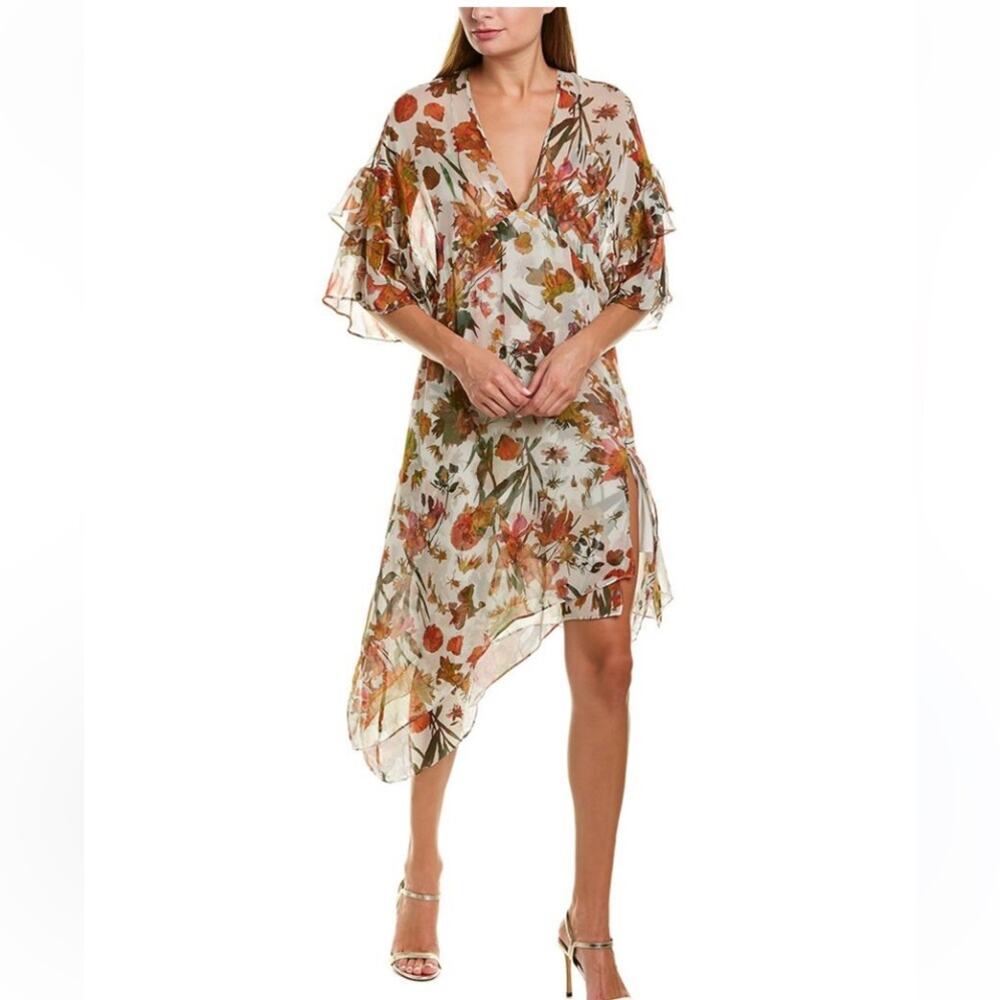 IRO Something Silk Dress Natural Cream Floral Print size 36 size small